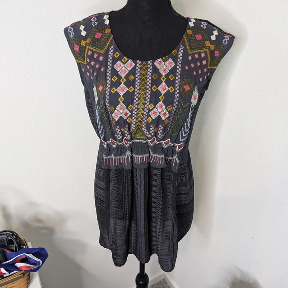 💘 Anthropologie One September Barranco Embroidered Tunic - Picture 2 of 7